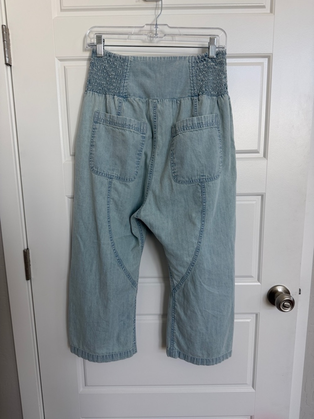 Free People Light Blue Cropped Wide-Leg Jeans - Picture 3 of 7